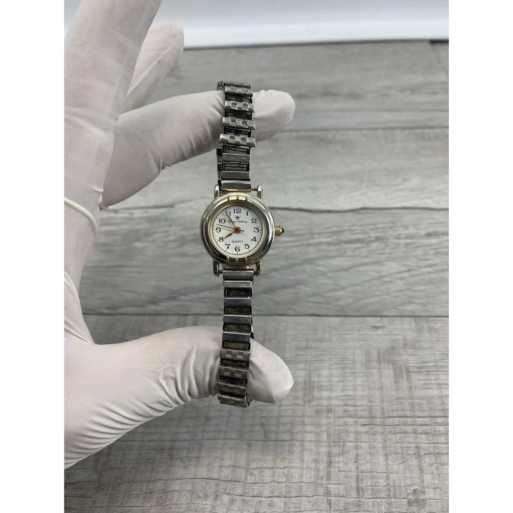 george anthony watch womens silver gold tone stretch band w locking clasp Workin